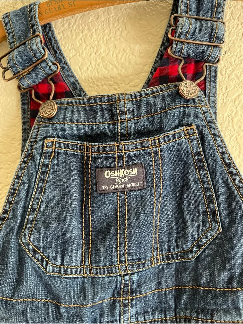 Oshkosh Flannel Vestbak Overalls Unisex Kids Size 3T